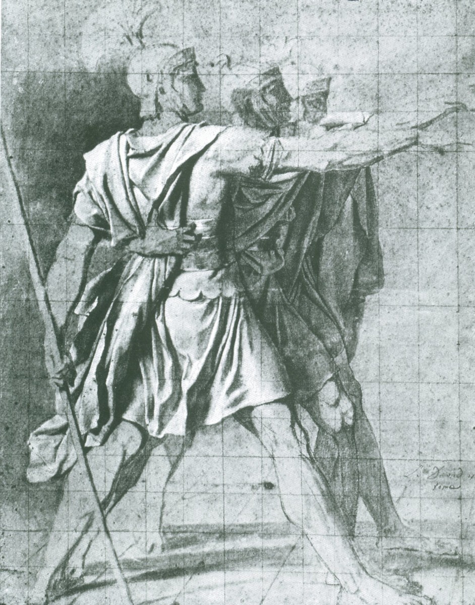 784 David Dessin preparatoire au Serment des Horaces Preparatory drawing with the Oath of Horaces.jpg